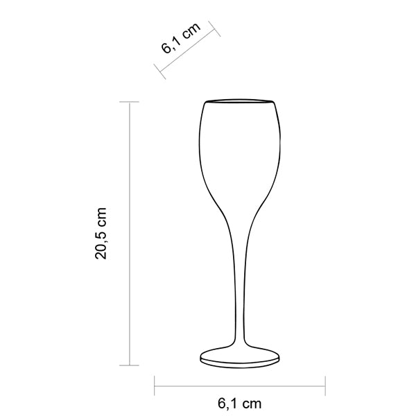 Kunststoffglas Champagner Sekt- Opale 0,1L | 2-er Set