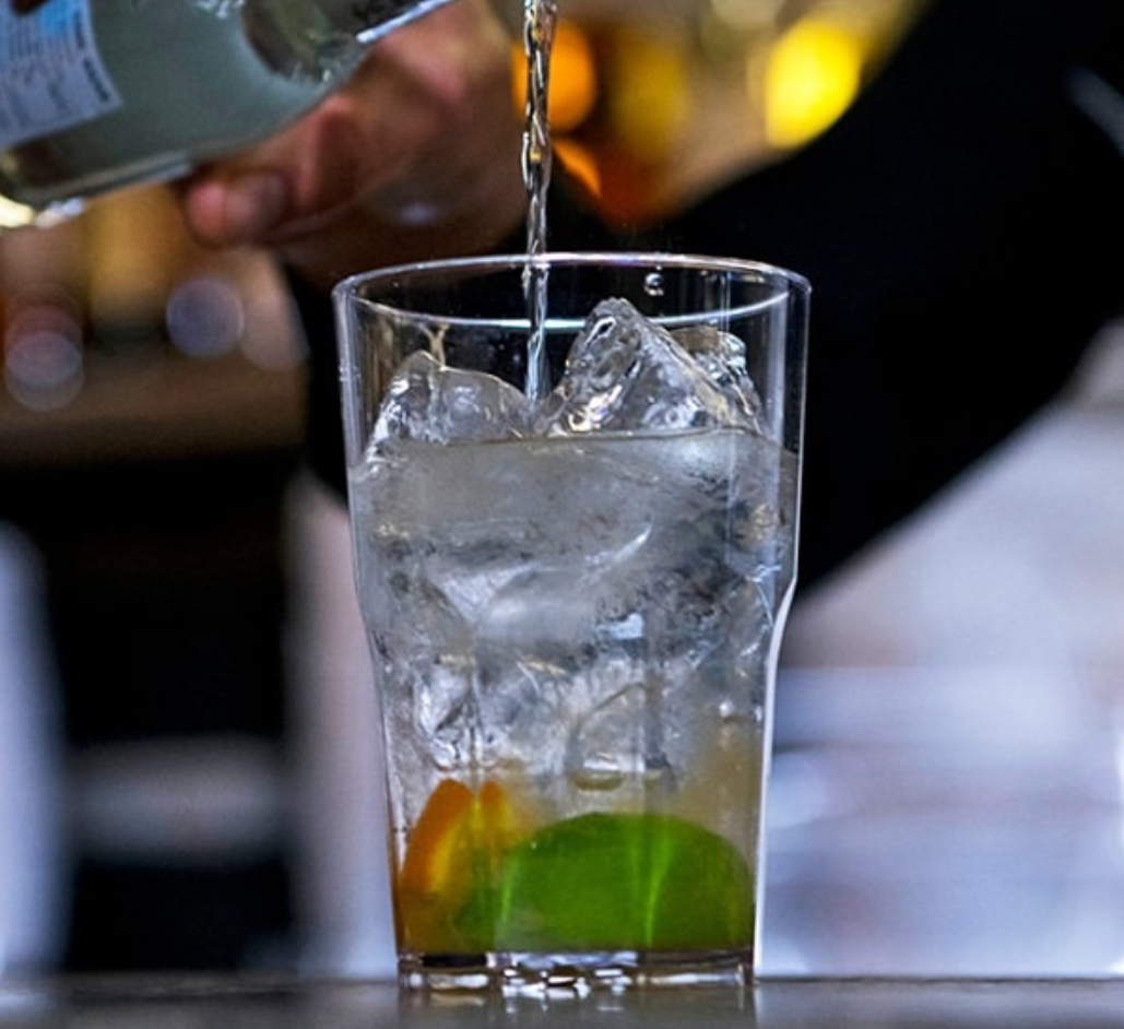 Barlöffel mit Stößel 28cm | Edelstahl gedrehter Stiel