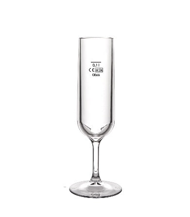 Kunststoffglas Champagner- Sektglas Gotas | mit CL Eichung auf 0,1L | 2-er Set