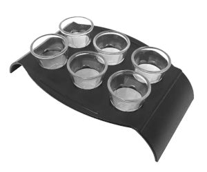 Shot Träger aus Kunststoff inkl. 6 Schnapsgläsern in 4 cl
