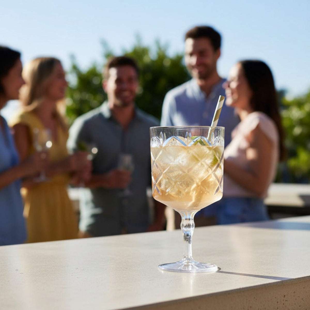 Kunststoffglas Kristall |  Gin Glas Kelch | 2-er Set