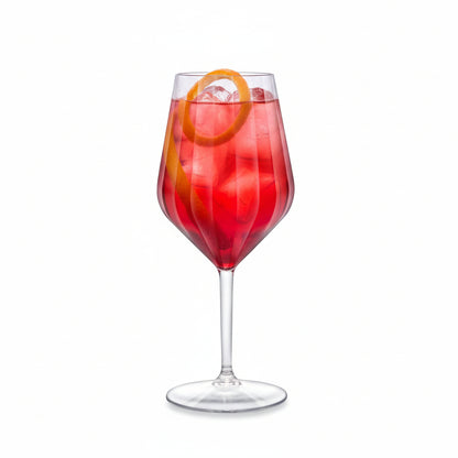 Kunststoffglas Aperol mit Facetten | Weinglas Reflex  Cocktailglas | 2-er Set