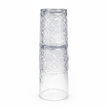 Kunststoffglas Luca Longdrink mit Reliefschliff | 0,4L | glasklar | 2er Set