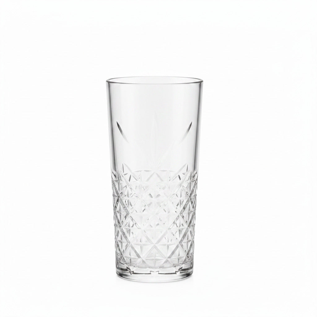 Kunststoffglas Luca Longdrink mit Reliefschliff | 0,4L | glasklar | 2er Set