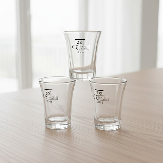 Kunststoffglas Schnapsglas Shot Glen 2 cl | CE Eichung | 6-er Set