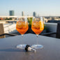 Kunststoffgläser Aperolgläser 2-er Set mit 5 cl Dosierer