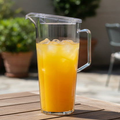 Kunststoffglas Karaffe mit Facetten und Deckel | 1,7 Liter