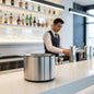 Eiswürfelbehälter 10 Liter | rund | gebürstete Aluminium-Optik | Kunststoff